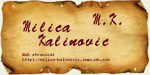 Milica Kalinović vizit kartica
